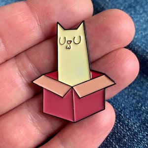 Soft Enamel Pin If It Fits I Sits cat badge image 4