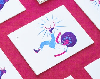 Ladies Kicking Butt Letterpress Greeting Card - Zenobia