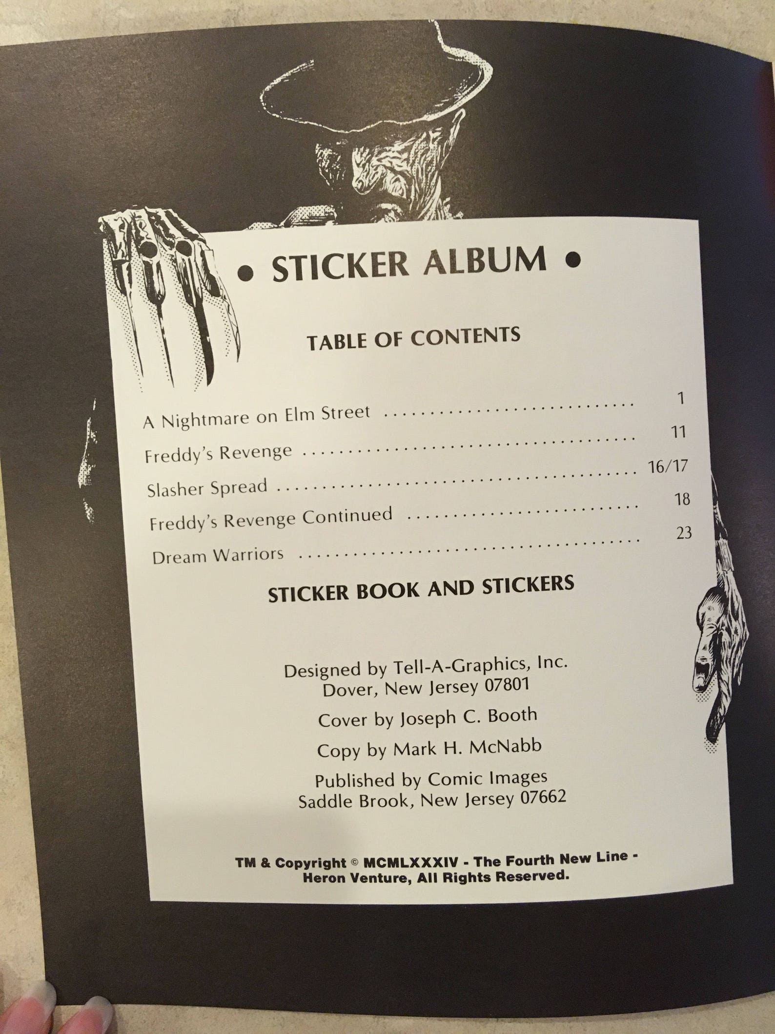 Vintage 1984 A Nightmare on Elm Street Sticker Book | Etsy