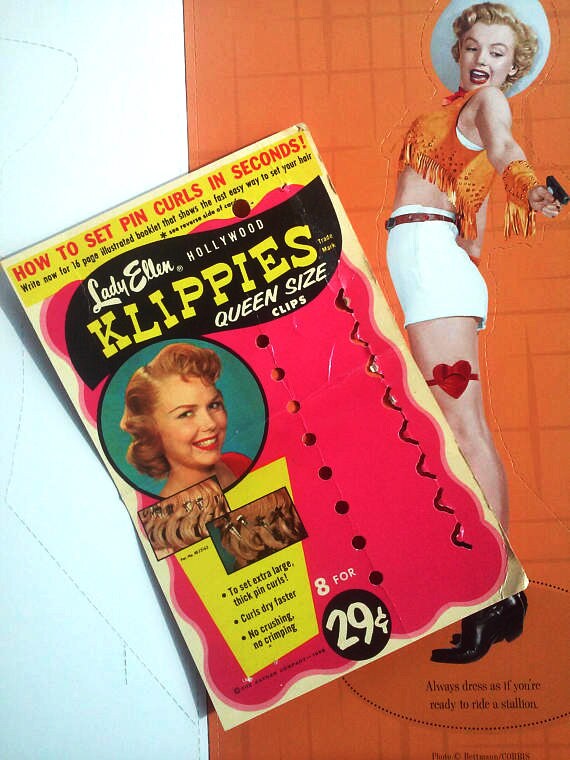1950 S Pin Curl Hair Clips Header Card Lady Ellen Etsy
