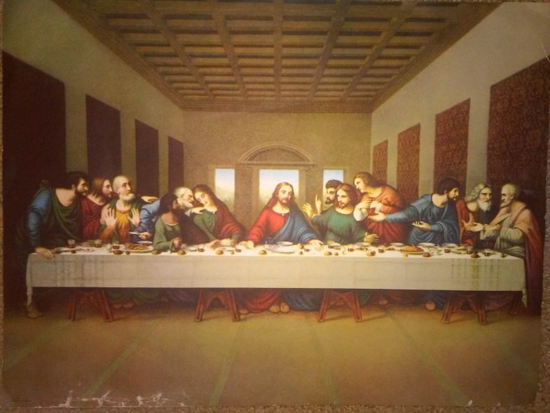 The Last Supper Lithograph From 1940's Vintage Etsy