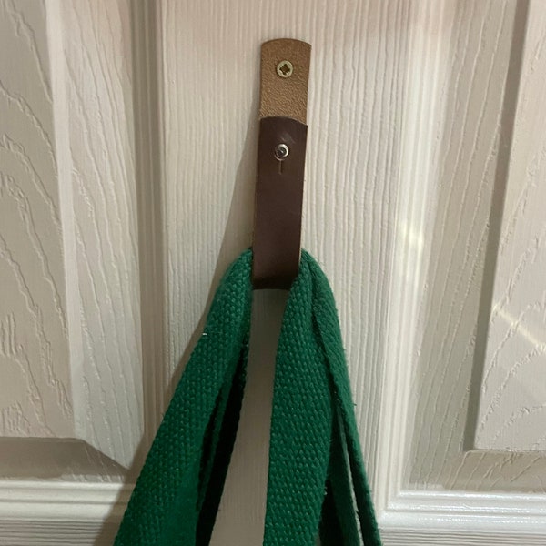 Leather door hook, bag holder, hook handmade