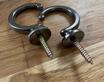 2 crochets pour embrasses de rideaux noir gunmetal
