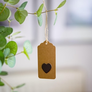 Etichetta regalo con etichetta in pelle a forma di cuore, messaggio d'amore per anniversario, bomboniera per matrimonio