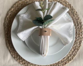 Naturleder Serviettenringe Serviettenhalter Runde Tischdekoration Esstisch Dekor Weihnachten Thanksgiving Tisch Restaurant
