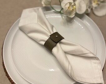 Olivgrün Leder Serviettenringe Serviettenhalter Tischdekoration Esstisch Dekor Jubiläum Hochzeit Weihnachten