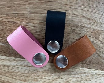 Leather Cable Ties, Cord Organizer with Press Stud