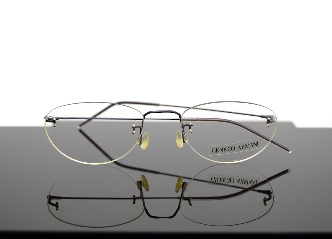 giorgio armani rimless glasses