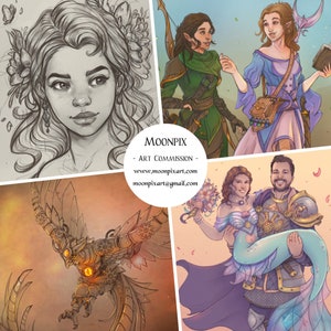 Custom Sketch Drawing - Illustration Fantasy ( D&D, Warcraft, OC, Tabletop, Board Game, RPG, DnD ) Character Art Commission - Gift idea