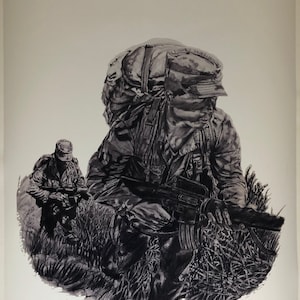 Follow Me, 18&quot;x24&quot; fine art Giclee, Combat, U.S. Army, Ranger, Special Forces, Infantryman, change of command, Veterans Day gift