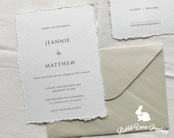 Personalised Card | Invitation #M60002 (hand torn edge)