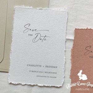Biglietto personalizzato / Save the Date #M50009 (bordo strappato a mano)