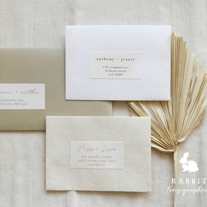 Personalised Return Address Labels, Wedding Envelope Seals, Address Stickers,  Custom Wedding Address Labels, Rectangle, Kraft, Mailing Label 