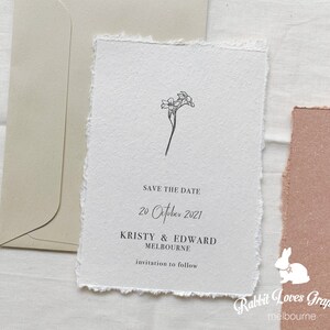 Biglietto personalizzato / Save the Date #M50004 (bordo strappato a mano)