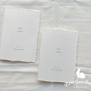 Set of 2 Personalized Wedding Vow Books with hand torn edge [V10012]