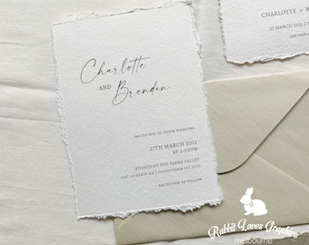 Personalised Card | Invitation #M60009 (hand torn edge)