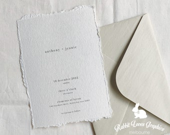 Personalised Card | Invitation #M60012 (hand torn edge)