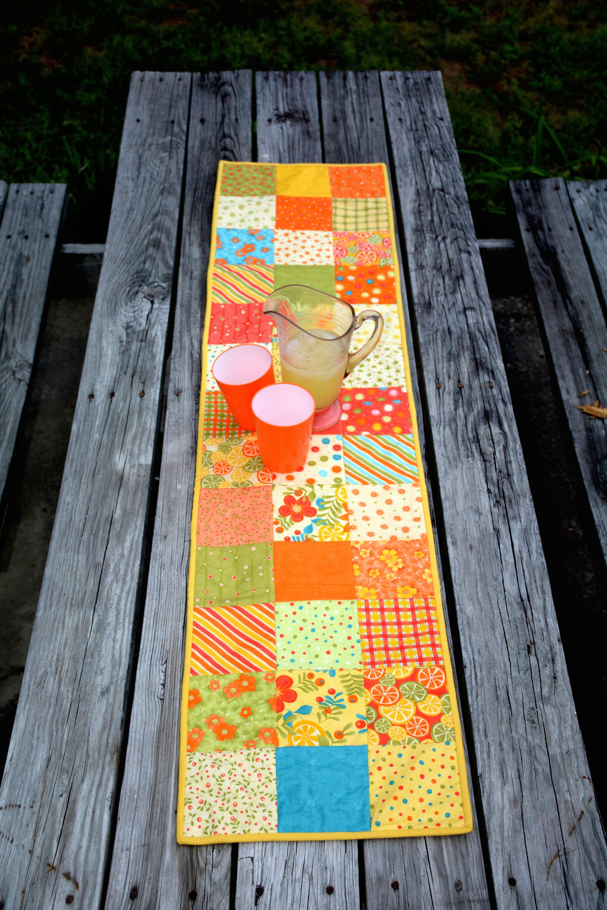 Summer Table Runner Picnic Table Runner Quilted Table Etsy