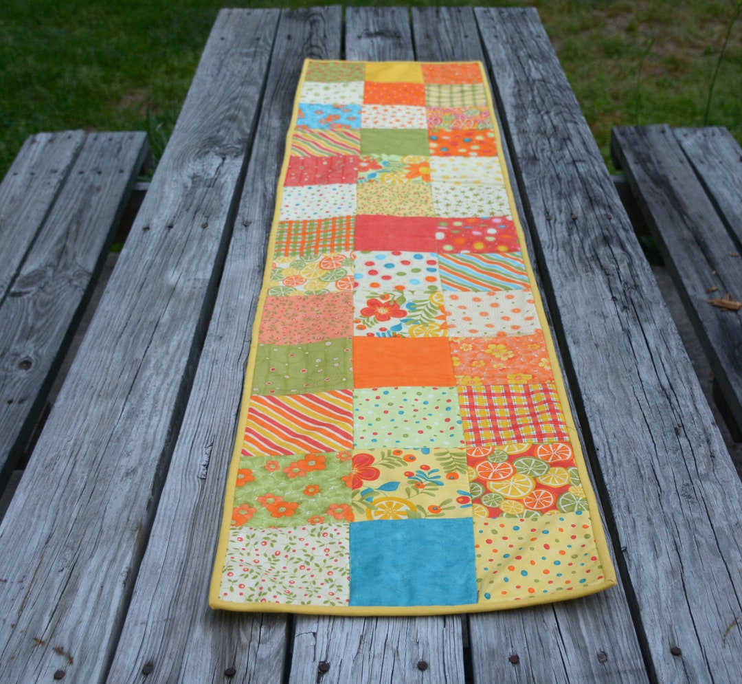 Summer Table Runner Picnic Table Runner Quilted Table Etsy