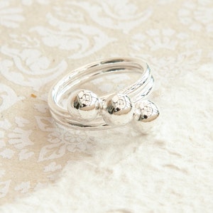 Silver Bobble Ring, Large Statement Ring, Bubble Ring, Large Ball Ring