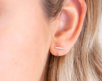 Gold Staple Earrings | Etsy