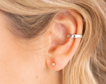 Silver Ear Cuff, Non-pierced Earring, Crawler, Ear Ring, Simple Ear Cuff