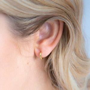 Gold Huggie Hoops, Mini Gold Hoops, Small Gold Hoops