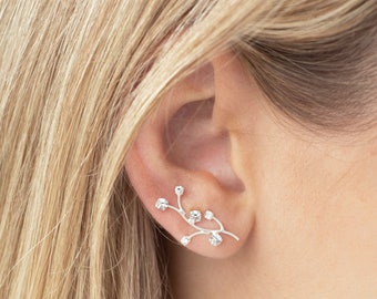 Crystal Ear Climbers, Constellation Ear Crawlers, Crystal Ear pins, Celestial jewellery