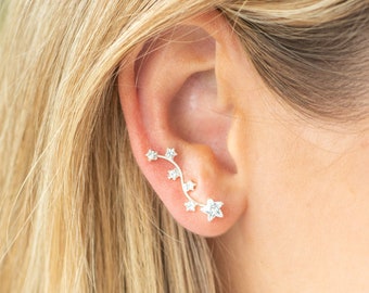 Star Ear Climbers, Constellation Ear Crawlers, Crystal Ear pins, Celestial jewellery