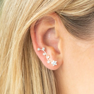 Star Ear Climbers, Constellation Ear Crawlers, Crystal Ear pins, Celestial jewellery