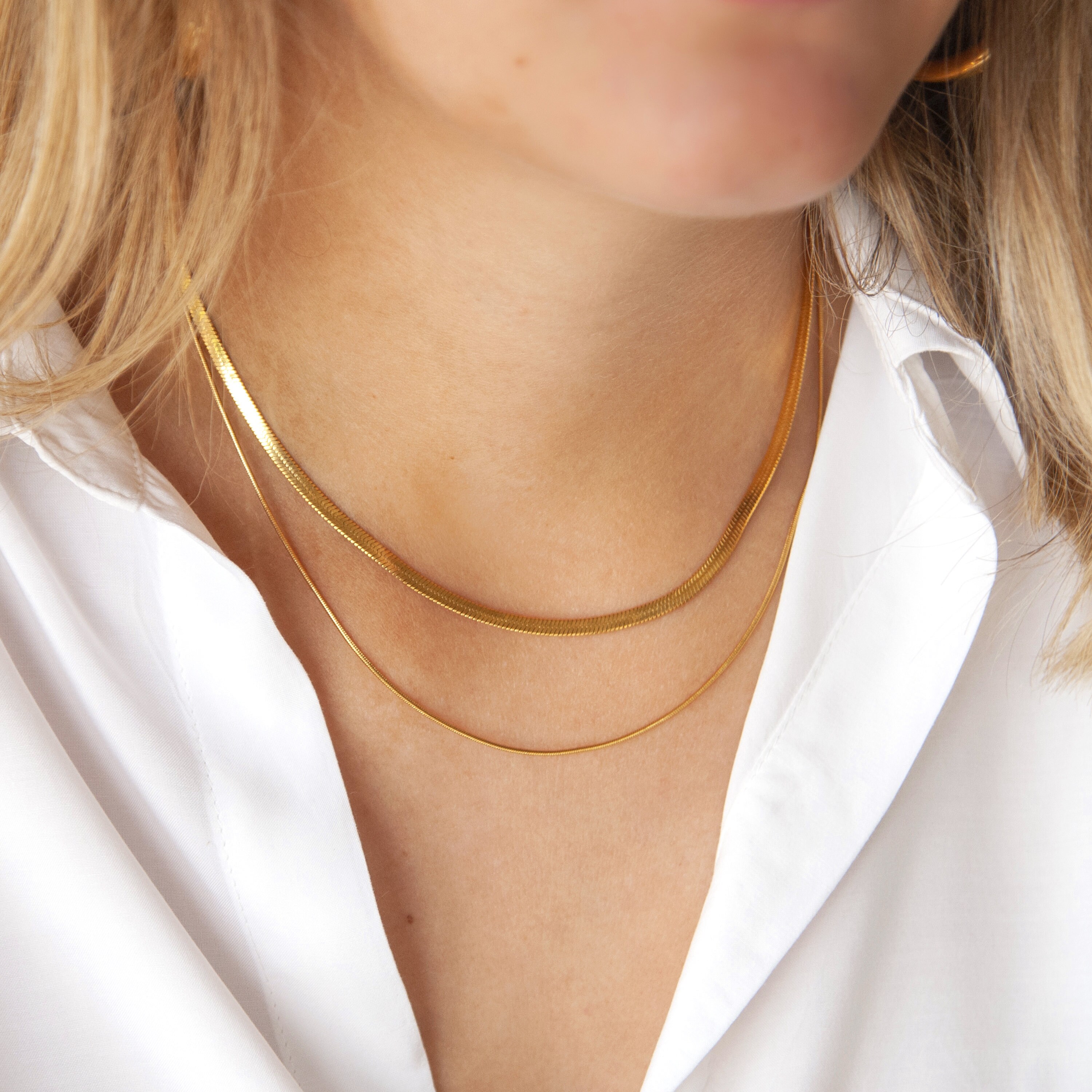 Snake Necklace Layer Necklace Gold 