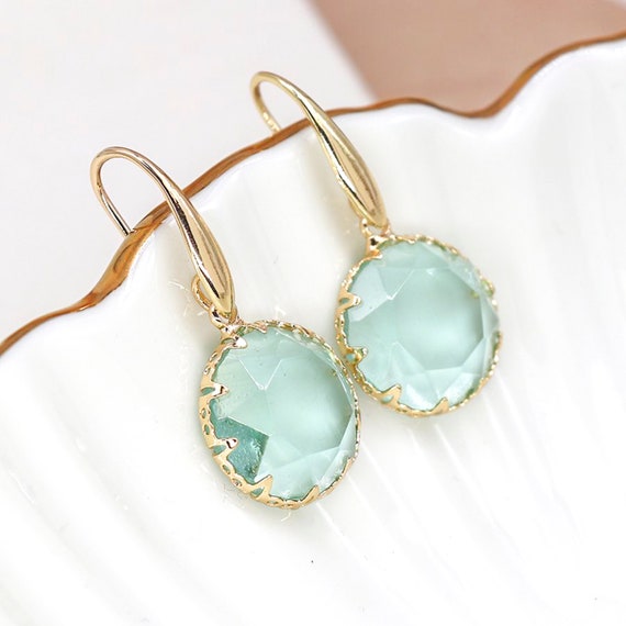 Aqua dangle best sale earrings