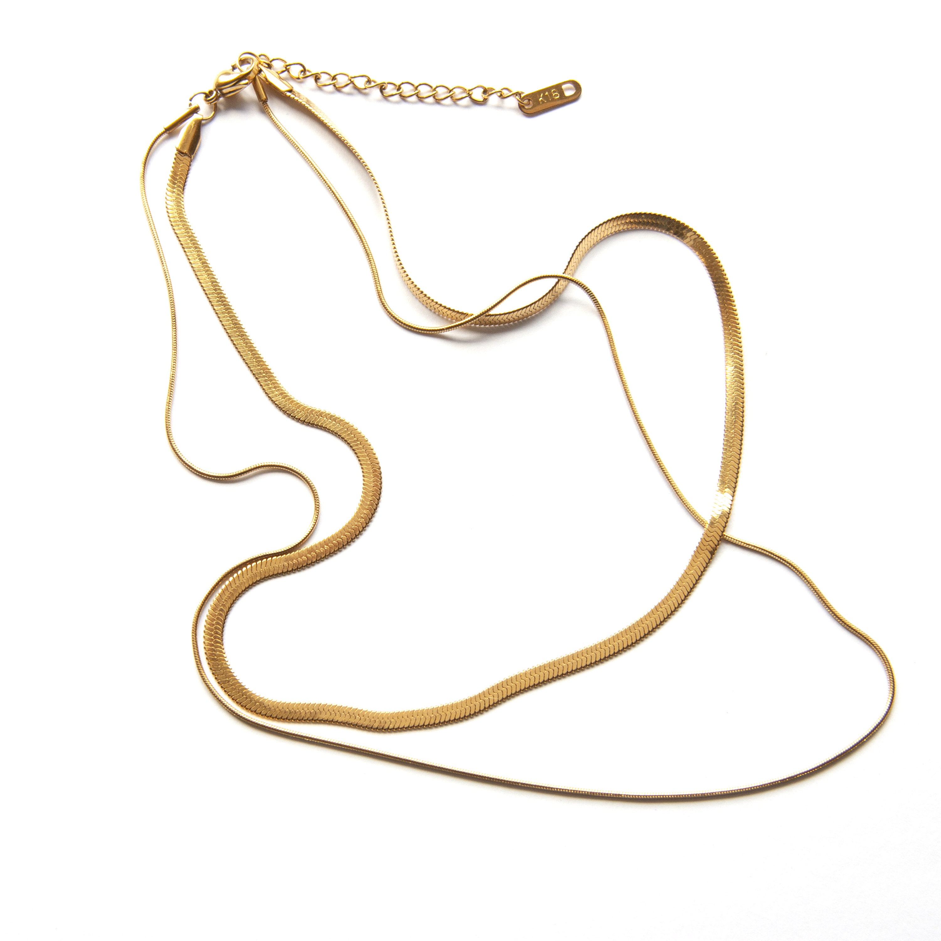Adorne Layered Metal Snake Necklace main image 1