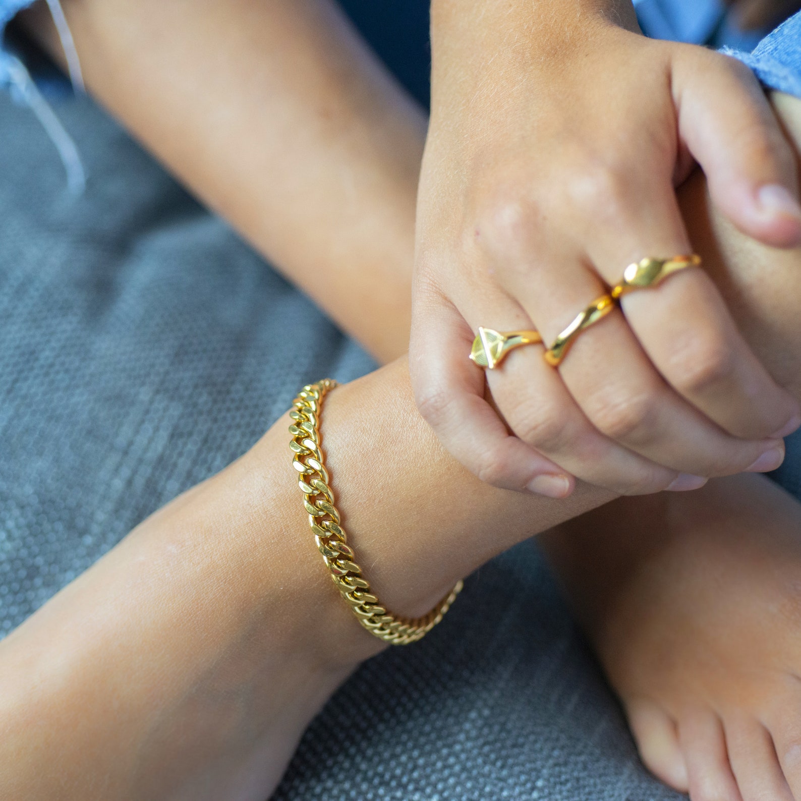 Gold Cuban Chain Anklet Cuban Link Ankle Bracelet Miami Curb Etsy