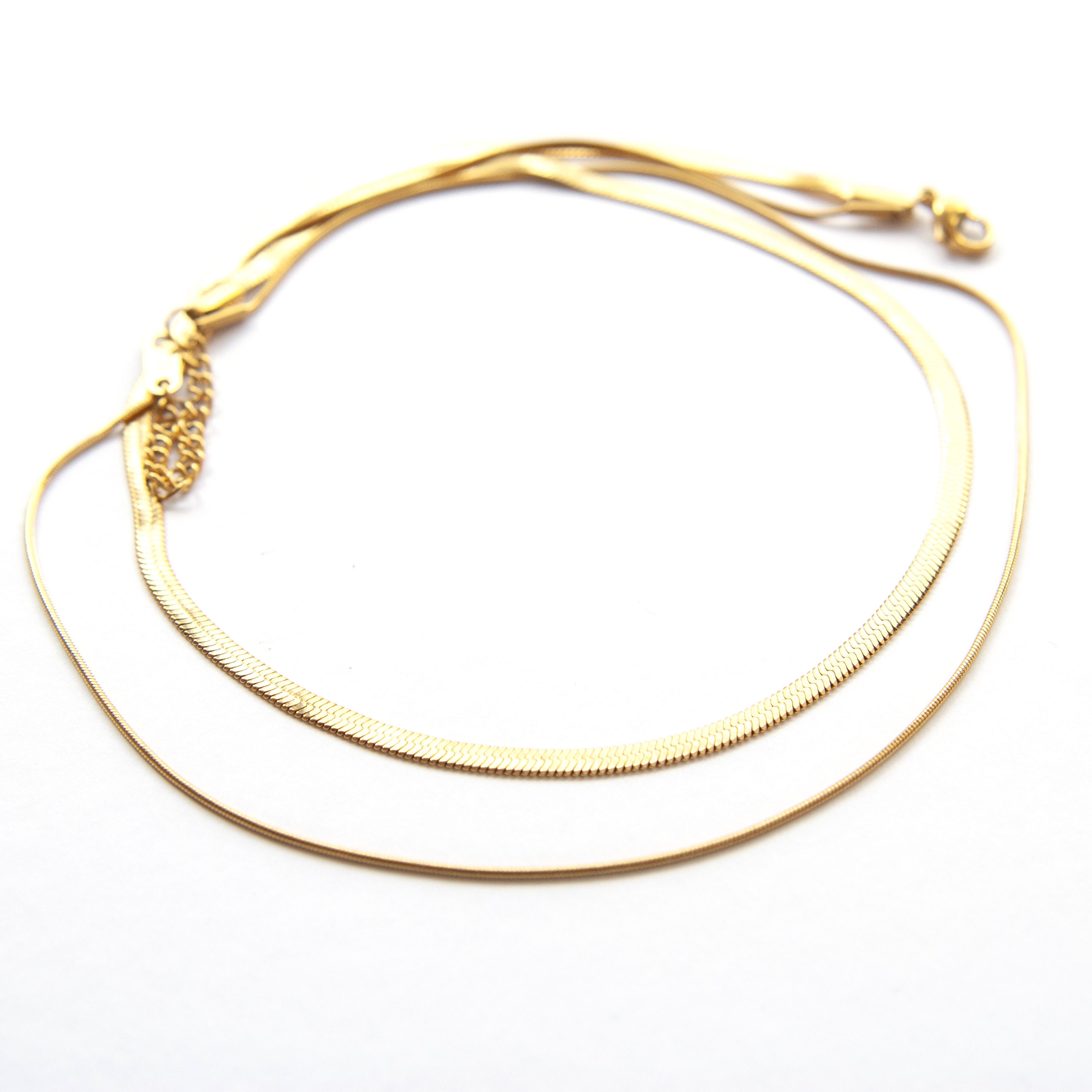 Adorne Layered Metal Snake Necklace main image 0