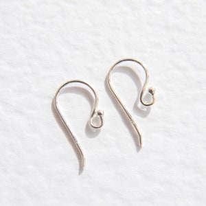 Sterling Silver Hook Wire, solid Silver Ball end ear wire, Silver Fish hook wire, Earring making, Jewellery findings