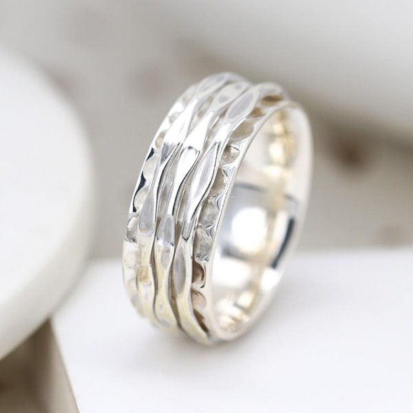 Silver Spinner ring, Triple Infinity Ring, All that Glitters, Silver Spinner Ring, Fiddle Ring, Statement Ring