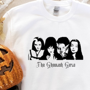 The Ghoulish Girls SVG PNG, Halloween, Descarga Digital, Morticia, Elvira, Lily Munster, Novia de Frankenstein, Mujeres, Halloween Divertido