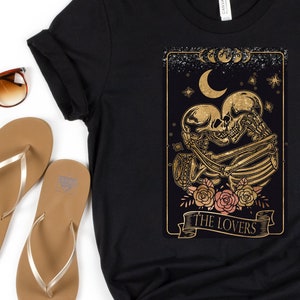 DIGITAAL The Lovers Tarot kunst digitale download, Tarotkaarten, Tarot, Lovers, Skeletten, Halloween, Sublimatie, PNG, Instant Download!