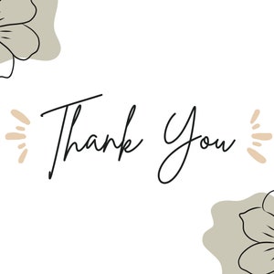 Taupe Flowers Thank You Card Template, PDF, Thank You Cards, Taupe, Flowers, Thank You Cards, Shipping, Digital