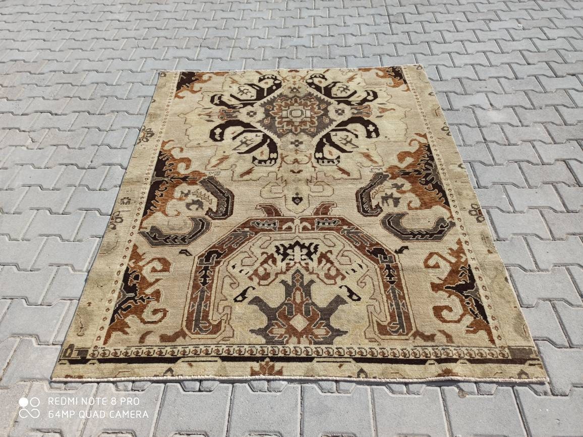 4.11x3.6 Turkish oushak vintage rug clean rug Rugs Floor & Rugs Home