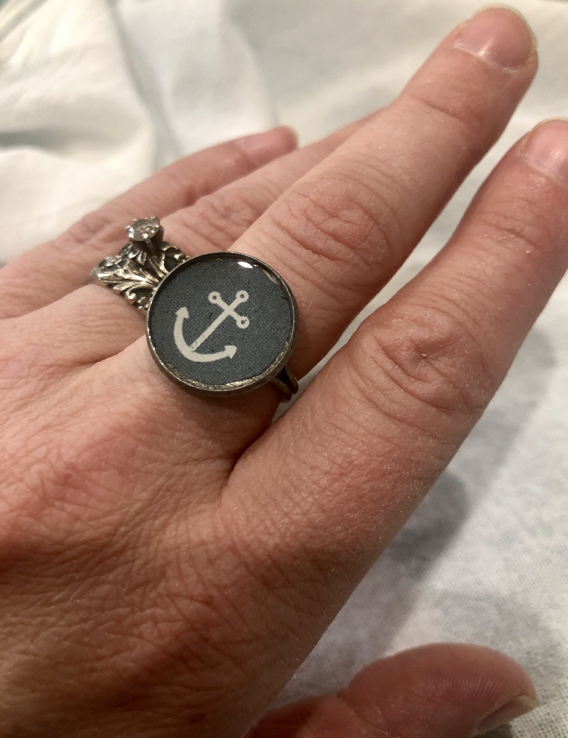 Anchor Adjustable Ring - Etsy