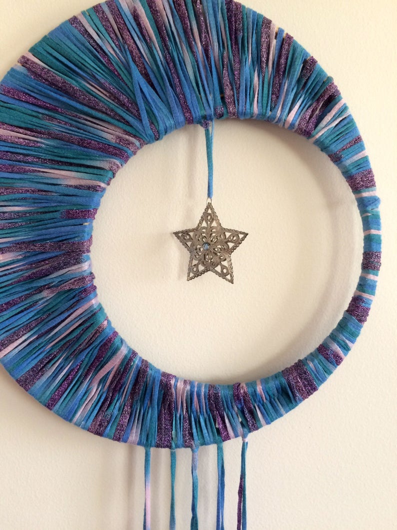 Download Crescent moon dreamcatcher boho wall hanging | Etsy