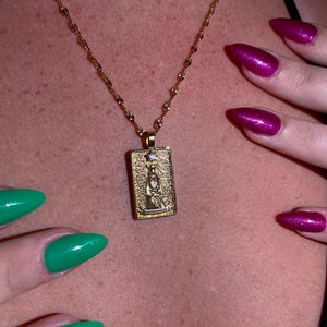 Gold Tarot Card Necklace style 19