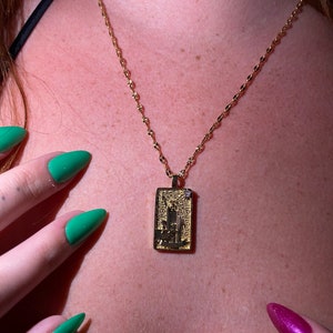 Gold Tarot Card Necklace style 1