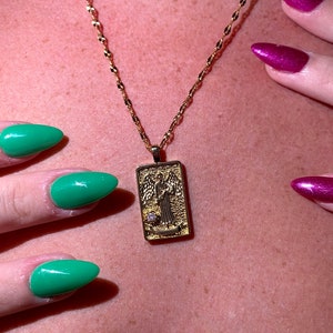 Gold Tarot Card Necklace style 21