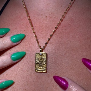 Gold Tarot Card Necklace style 14