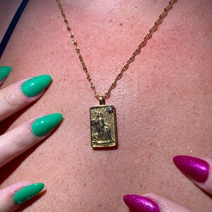Gold Tarot Card Necklace style 10