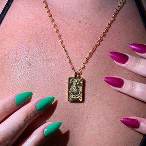 Gold Tarot Card Necklace style 7