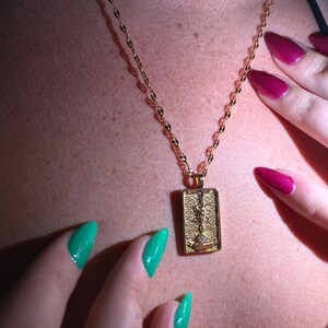 Gold Tarot Card Necklace style 2